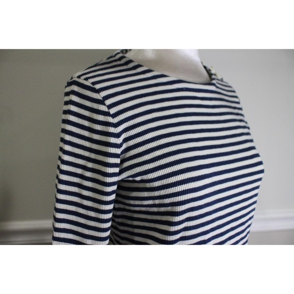 A.P.C. Rue Madame Paris navy and ivory striped long sleeve top size M (BL100 - Picture 5 of 10